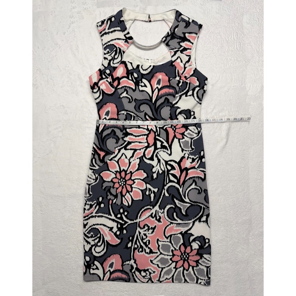 Bisou Bisou Michele Bohbot Floral Choker Dress Women's Size 12 Stretch - Picture 3 of 9